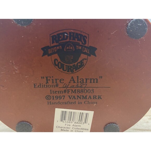 Vtg 1997 Vanmark Red Hats Of Courage Firefighter Handcrafted Figurine - Picture 5 of 7